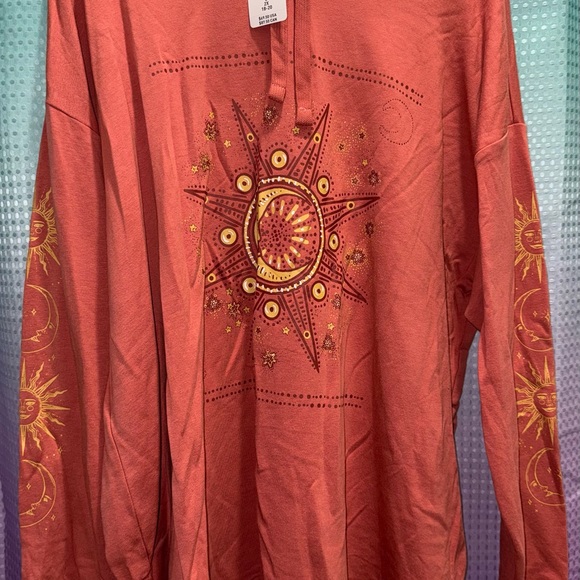 torrid Tops - NWT Torrid 2X Coral Orange Celestial Hoodie